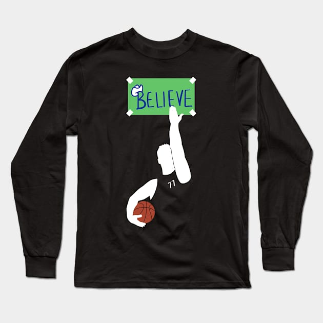 Luka - Believe Long Sleeve T-Shirt by Mavs Step Back